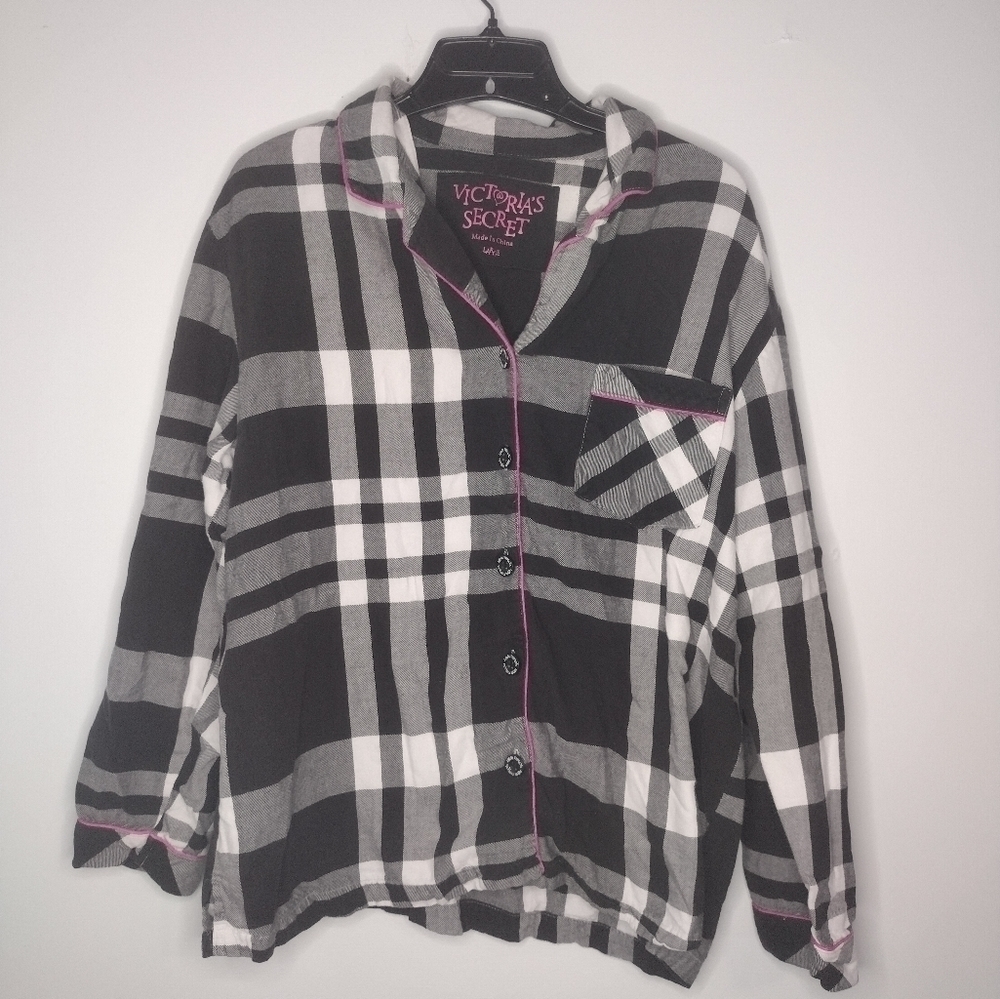 Victoria's Secret Flannel Sleepwear Top Size Large